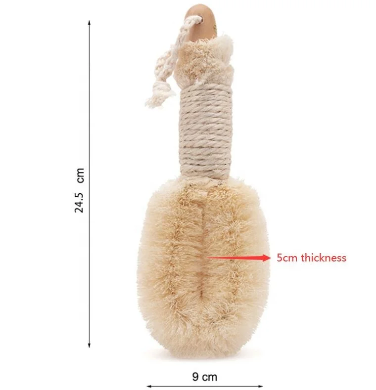 Плетеный абажур из натурального дерева для уменьшения целлюлита Ванна Душ exfolaiting массаж тела скруббер веганских материалов сизальских канатов тела ванны сухую кисть, способный преодолевать Броды для взрослых