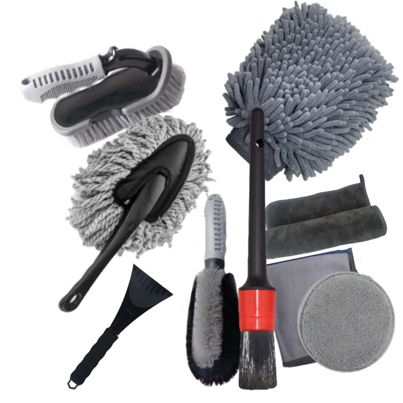 9-Piece Car Wash Set OEM Customizable Car Tire Brush Wheel Brush Snow Shovel Functional for Cleaning