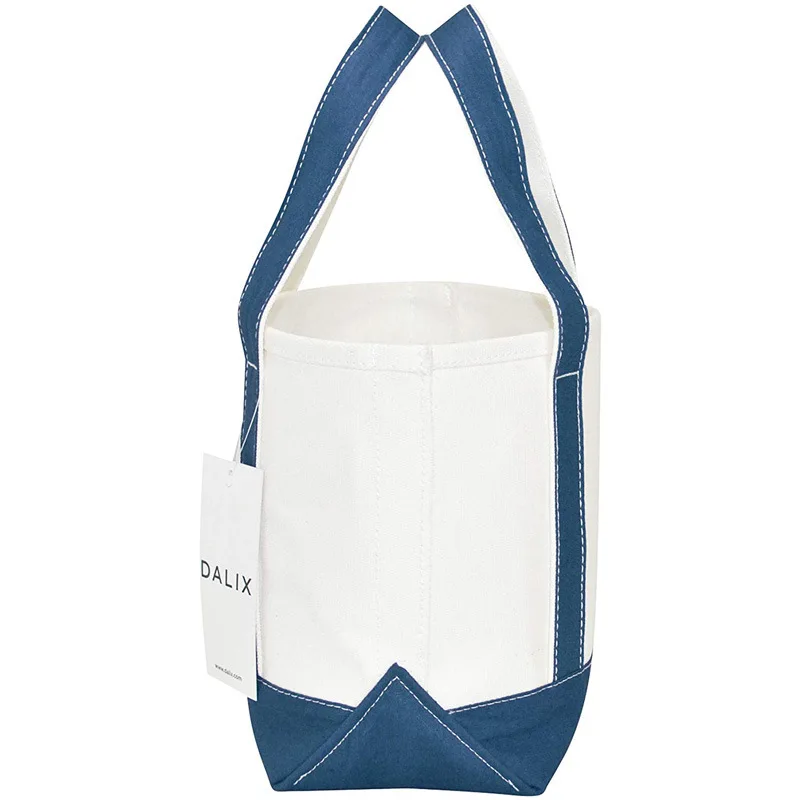 New Vintage Canvas Ladies One Shoulder Contrast color stitching Factory Outlet Custom Shopping tote bag cotton