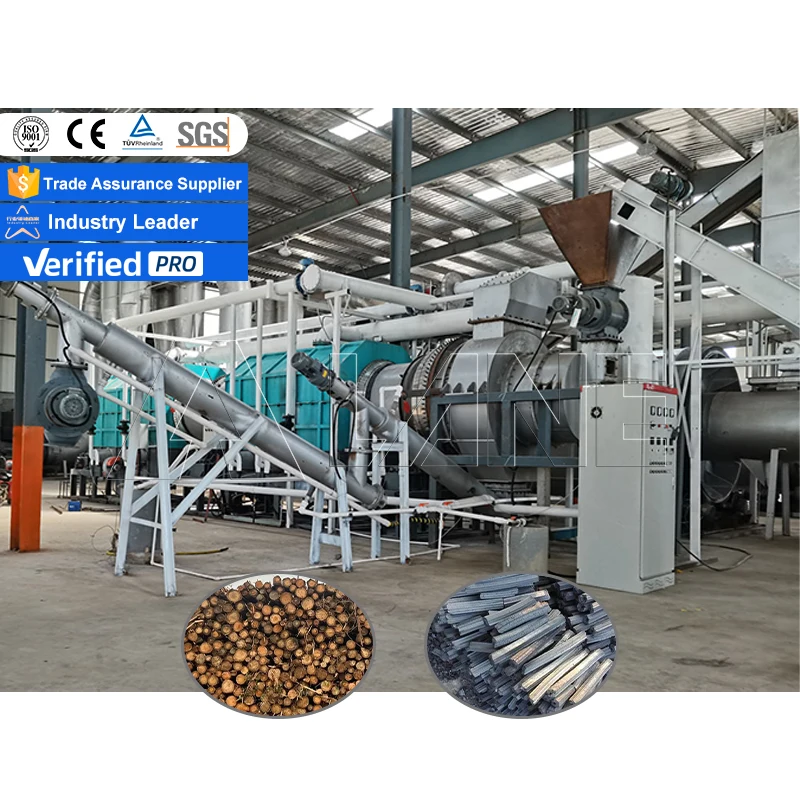 LANE Wood Carbonizing Pyrolysis Furnace Horizontal Biochar Making Machine Charcoal Carbonization Carbon Production Line