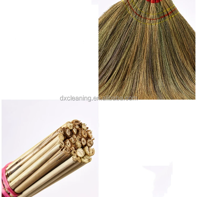 Заводская ручная работа натуральная красочная соломенная метла Miscanthus