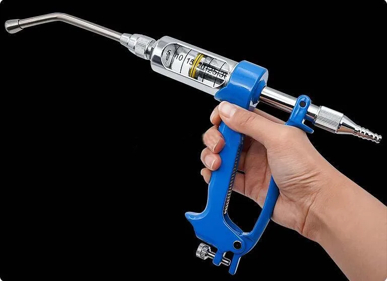10ml Manual Type Cattle Sheep Drencher Syringe Gun Dose Adjustable Automatic Veterinary Drencher Gun with 2.5L Tank