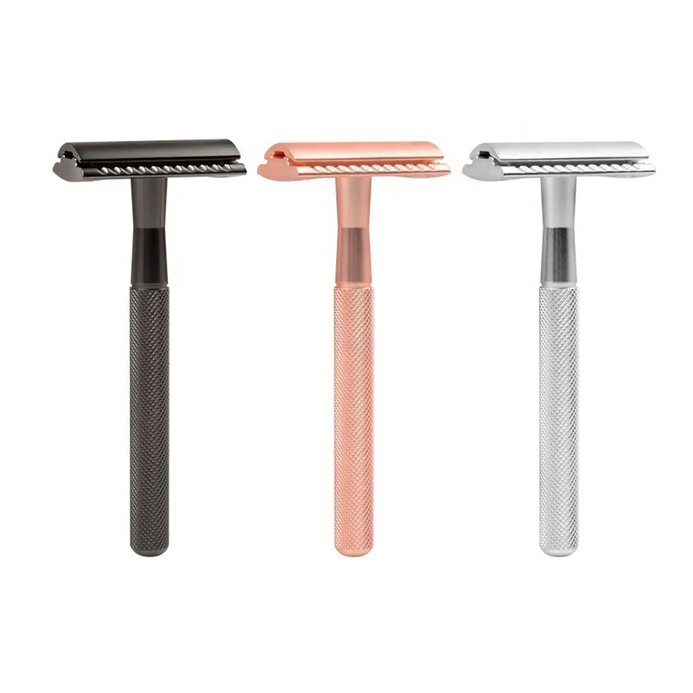 Classic Eco-friendly Metal Barber Stainless Steel Double Edge Blade Reusable Safety Razor Shaver