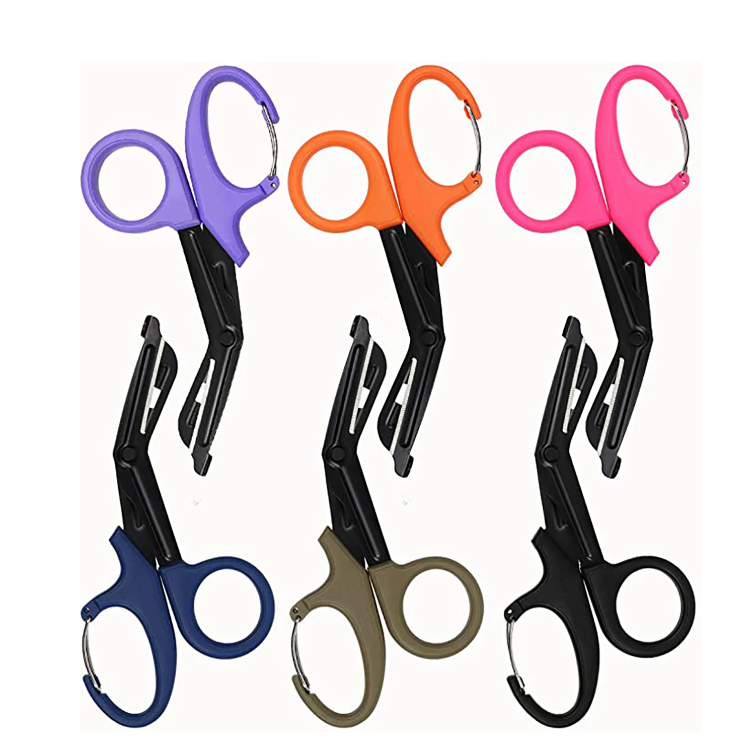 Multi Color trauma shears medical scissors with carabiner Bandage Scissors
