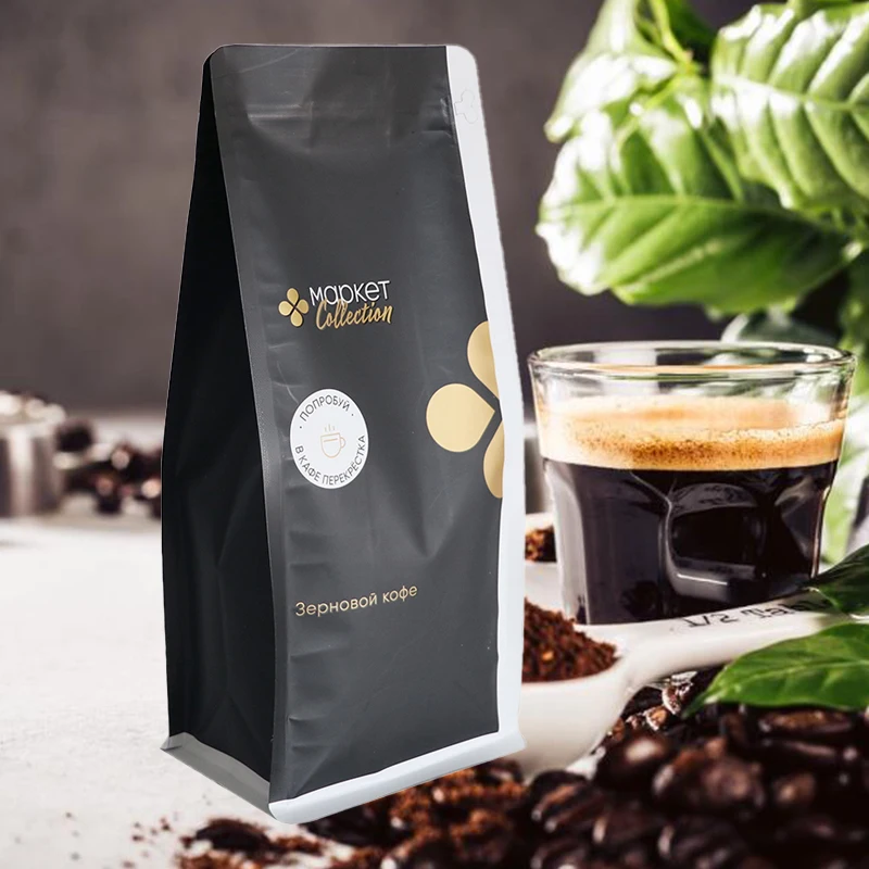 Custom printed bolsa de cafe Black Matte 12oz 16oz 250g 1kg Coffee Packaging Pouch Flat Bottom Coffee Bags with Valve and Zipper