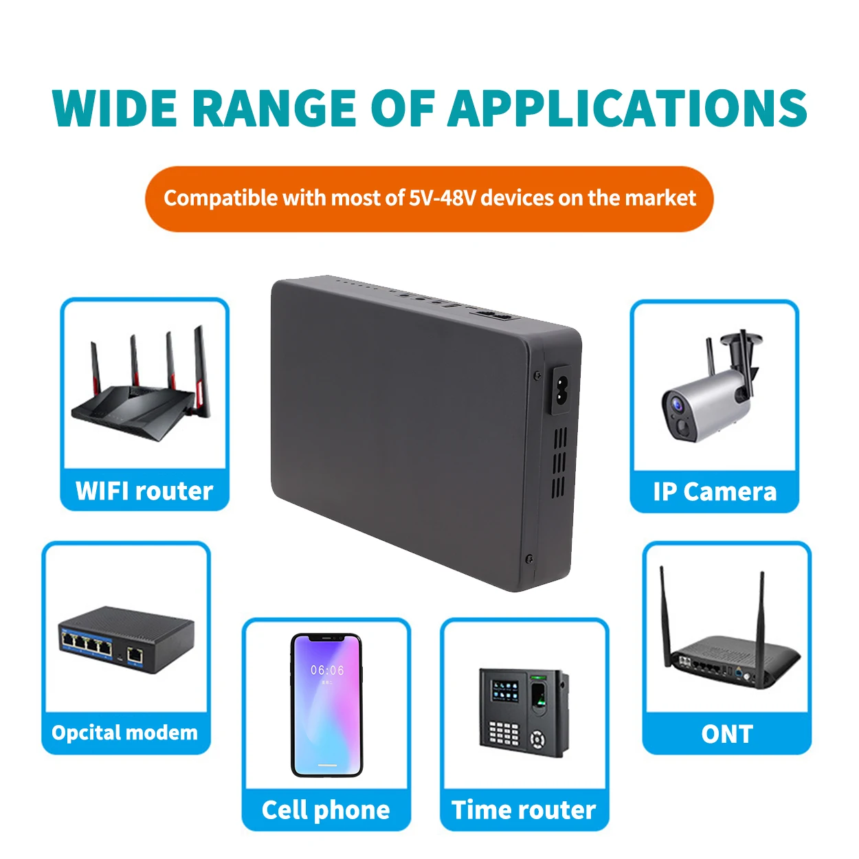 Customized Wifi Router Mini UPS 30000mAh Long Backup Power Bank 5V 9V 12V 48V POE DC UPS for Telecom Security Accessories