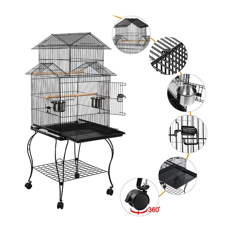 Тройной крыши птичья клетка с прокатки постоянного среднего возраста Размер затрудняетесь в выборе правильного размера в виде попугаев из кореллы солнце попугаи зеленый щека Conures каике
