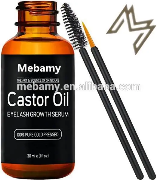 Private Label Boost Growth For Eyelashes, Hair, Eyebrows, Face and Skin 100% Pure Cold Pressed Organic Castor Oil