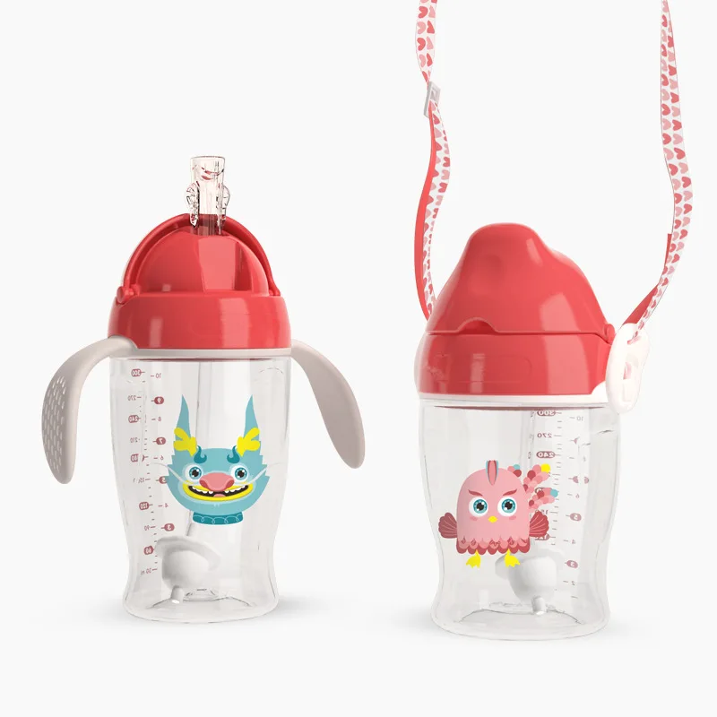 Baosheng wholesale oem design tritan kids baby 360 training 180ml 6oz sippy cup with straws anti colic