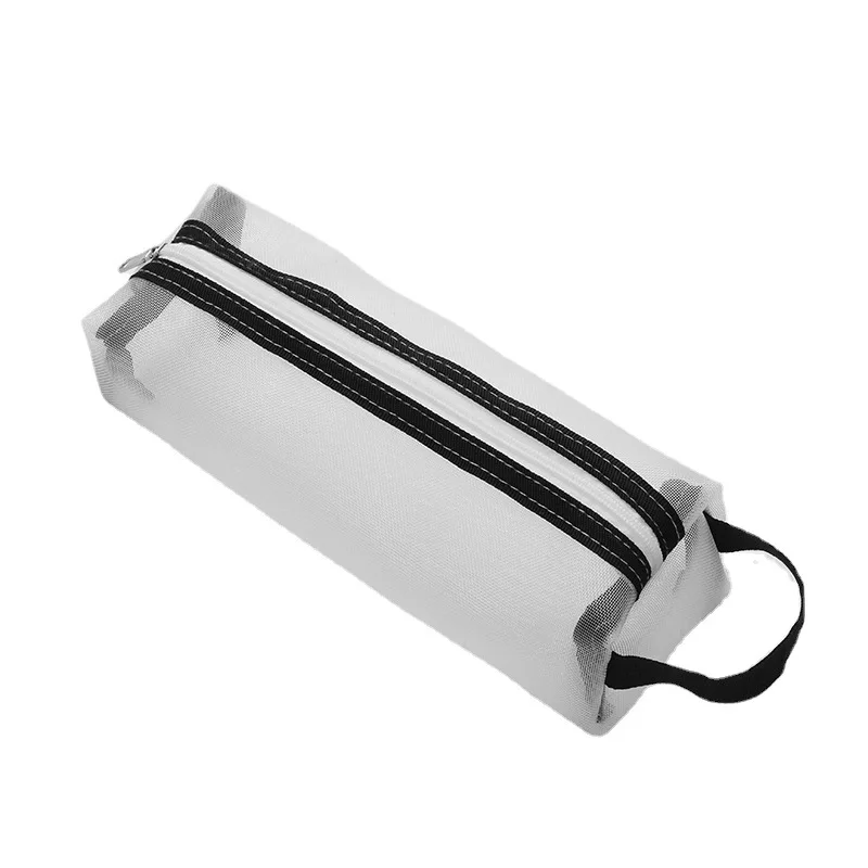 Nylon mesh pen bag with handle