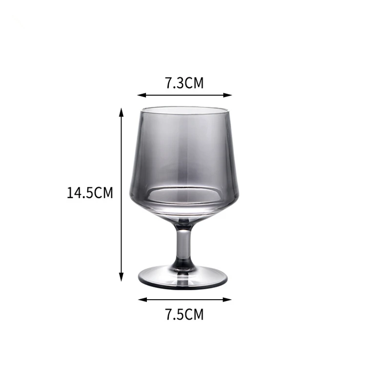 acrylic vintage colored  stripe plastic gold rim wine brandy snifter cognac glass cup  goblet