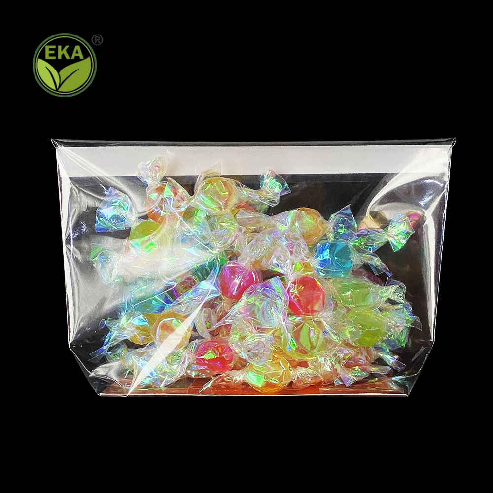 Custom Logos Plastic Clear Bolsa Opp Fondo Cuadrado Wholesale Food Package Food Grade Recycled Transparent Opp Bottom Bag