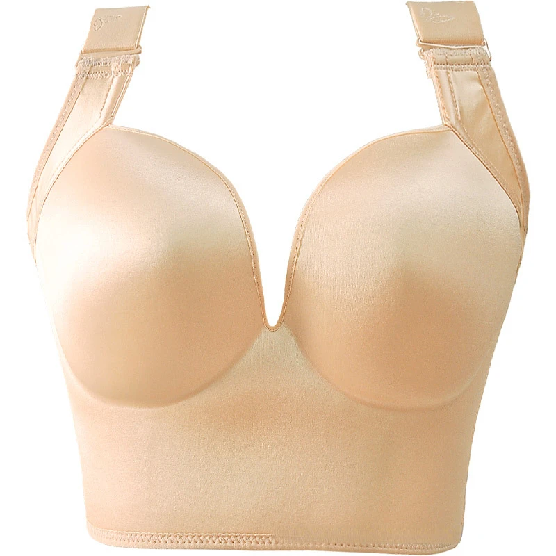 Plus Size Bra for Women Large Cup Seamless Underoutfit Wireless Bra Hide Back Fat 3D Push Up Sculpting Uplift Shapewear Bra
