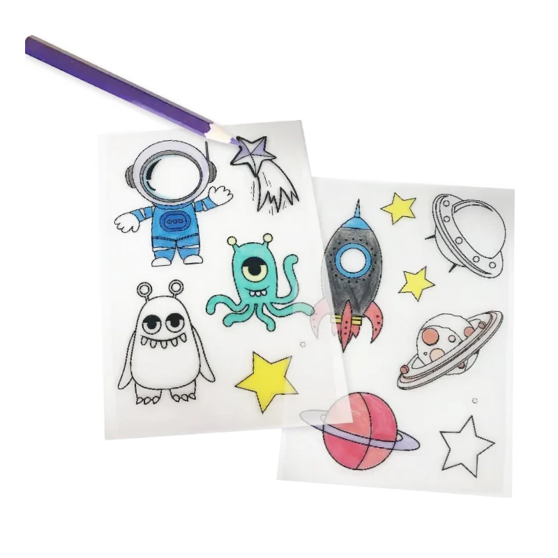 New arrival educational DIY toys shrinky plastic sheet space kit shrink paper crafts and art for kids and adult