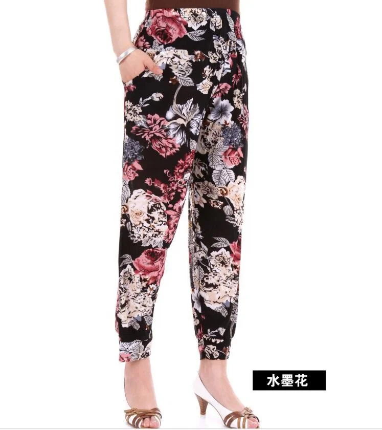 1.28 USD WK020 factory hot sell indian ice silk cool women harem pants