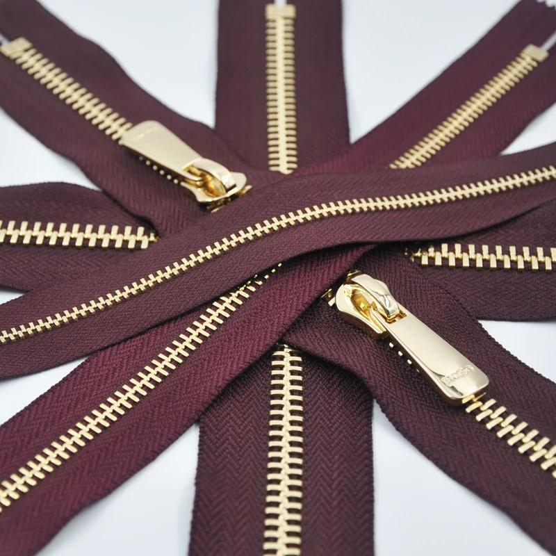  Открытый конец китайский поставщик купить оптом на заказ 5 # золотые металлические молнии набор длинных лент рулоны дворе для курток