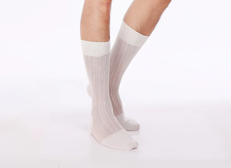 
Business Gentlemen Need To Buy Crew See-Through Breathable Silk Socks For Men 