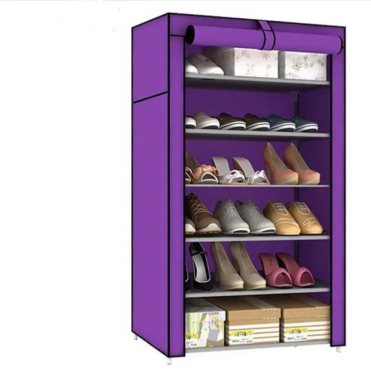 Simple Shoe Rack Multi-Layer Rolling Door Assembly Dustproof Household Space-Saving Student Storage Economical Shoe Cabinet