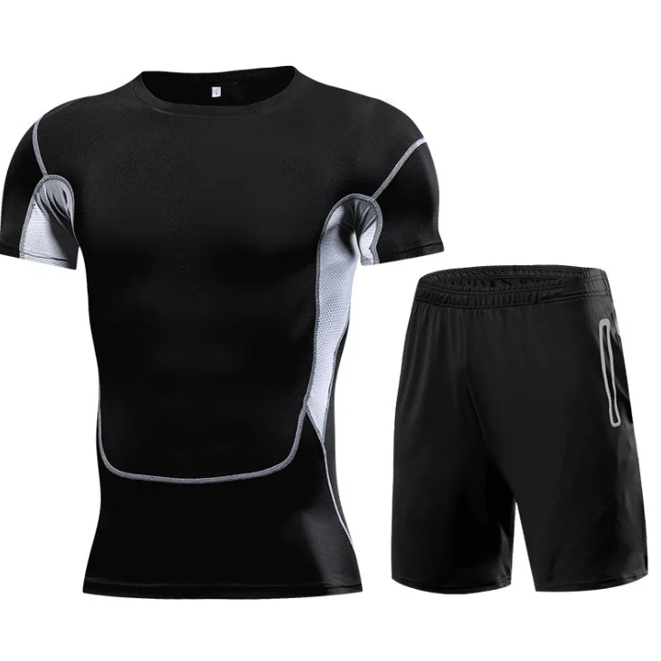 
Wholesale Ins Gym Wear Mesh Plus Size men Fitness short and shirt 
