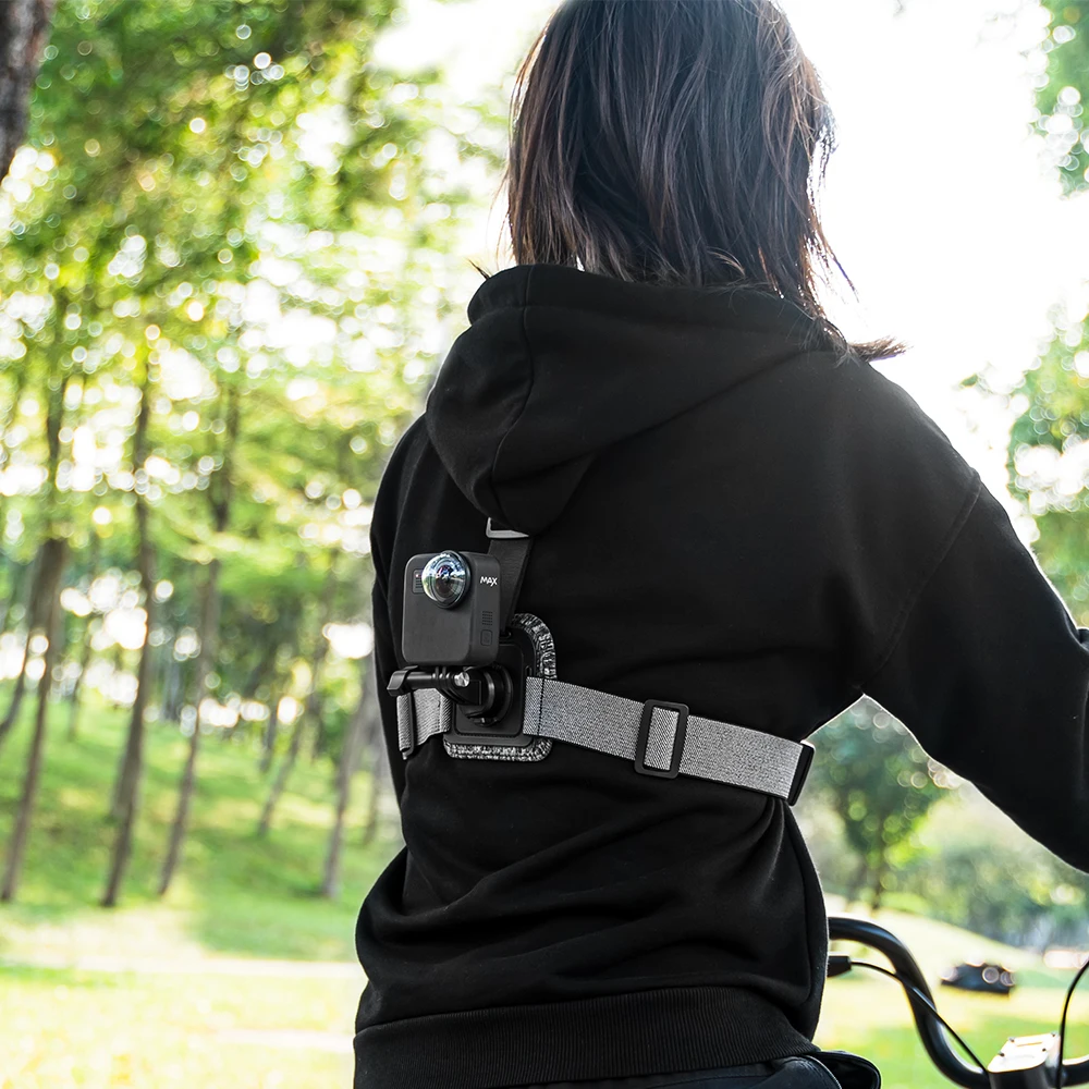 Dual Mounts Adjustable Elastic Harness Chest Strap Mount for GoPros Hero8/7/6/5 and DJI Osmo Action Camera
