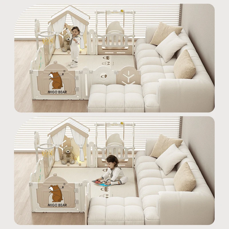 Фабрика MIGO Bear OEM детский игровой двор складные детские манежи пластиковые игровые площадки детская Защитная ограда с воротами