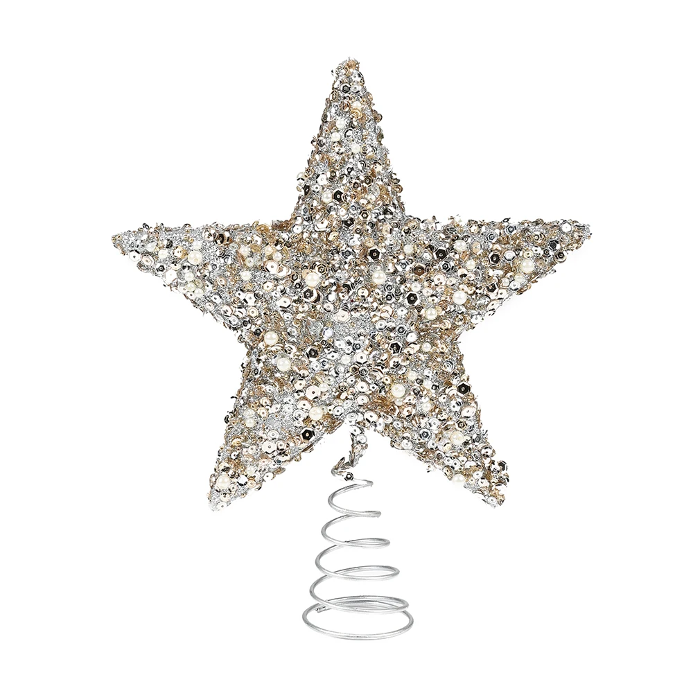 10inch Plastic And Iron Christmas Tree Top Decoration Champaign Champagne Supplier Of Christmas Decorations