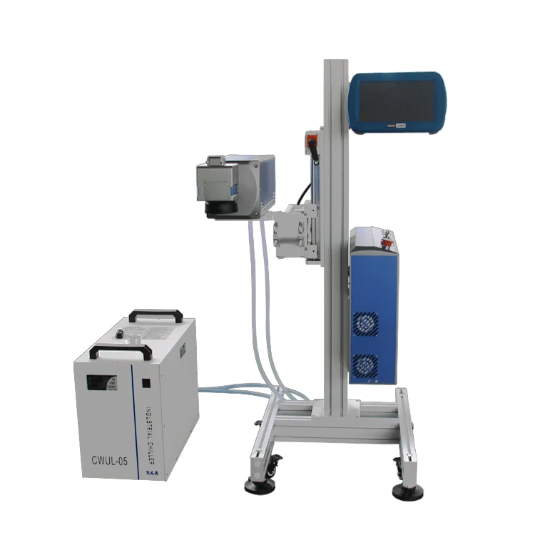 3W 5W UV Flying Online Laser Printer for Label Printing Expiry Date Barcode Serial Number