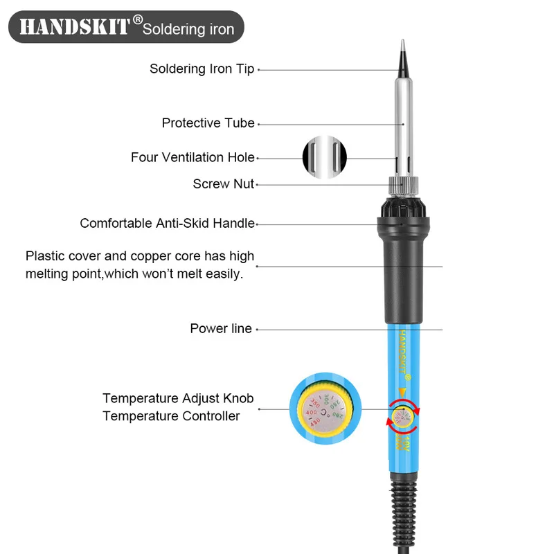 handskit 936  multimeter  Soldering Iron Kit 60W Soldering iron  multimeter set with tweezers Solder suction soldering  tip