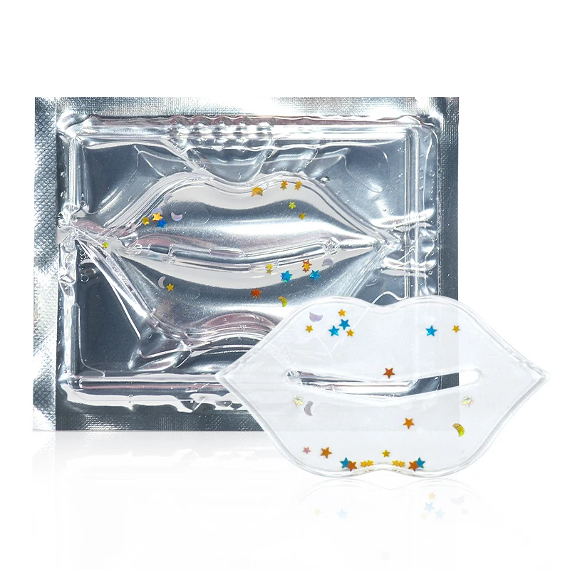 Private label collagen glitter lip mask organic moisturizing crystal hydrogel collagen crystal lip mask