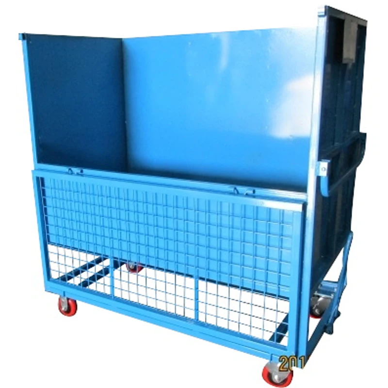 heavy duty powder coating steel structure customized transport hand carts & trolleys foldable cage