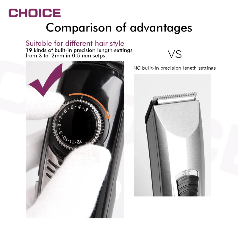 Private Label 5 in 1 Professional Hair Clipper Trimmer Mens Cordless Hair Trimmer Set Rechargeable Hair Clipper