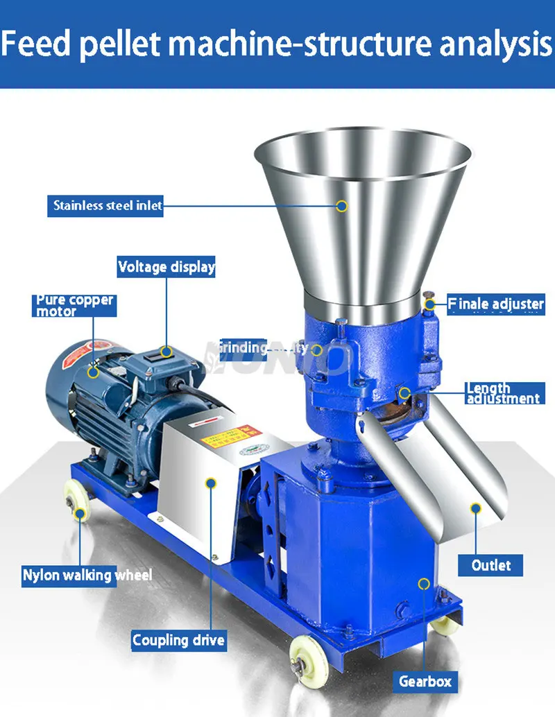 150-200kg per hour Animal Feed Pellet Machine Price Small Machine Home Use Animal Feed Pellet Mill For Poultry