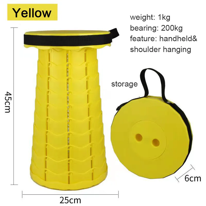 Custom Color Retractable Plastic Stool Portable Multi Layers Collapsible Telescopic Foldable Plastic Stool  Stools Ottomans