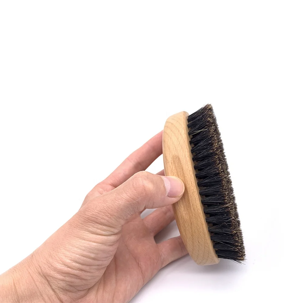 Natural Boar Bristle Beard Hair Brush Shaving Comb for Men Bamboo Face Massage Comb