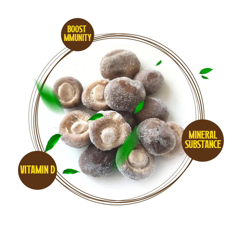 Wholesale Premium Fresh BRC Certified IQF halal bulk whole Frozen Shiitake mushroom