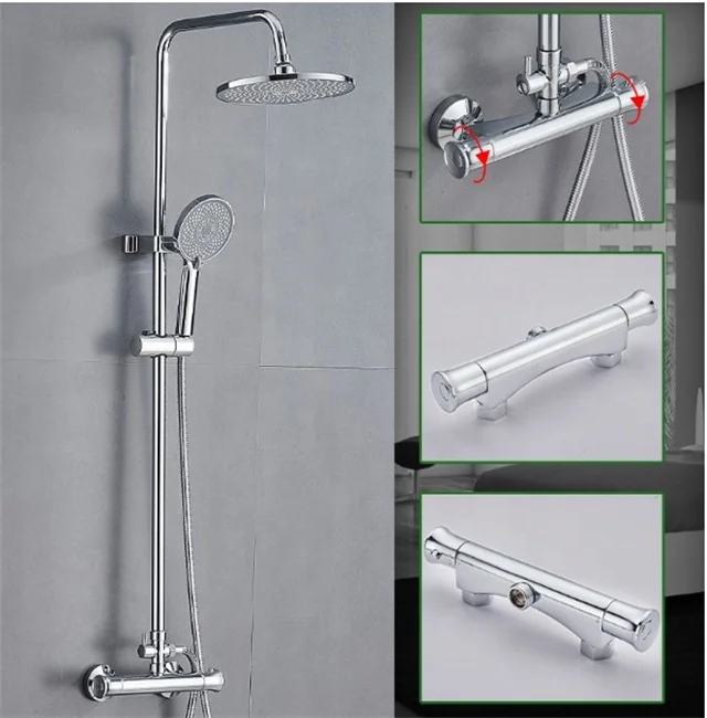 High-end  all copper constant temperature shower set pressurized bath rain shower for hotel household