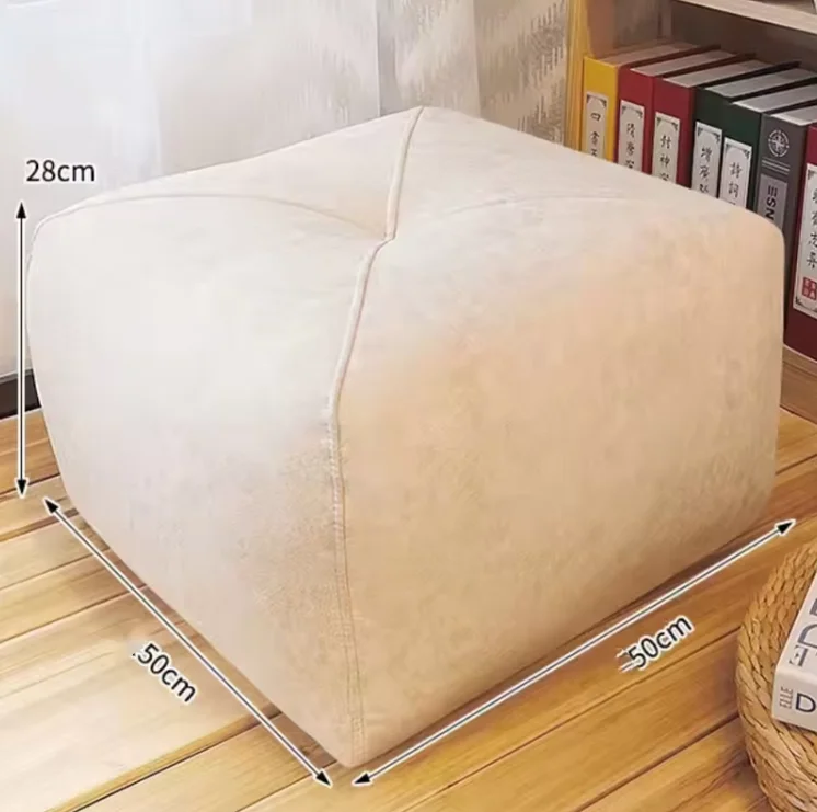 Wholesale PU Leather Ottoman Stool Chair Living Room Pouf Bean Bag Without Filling