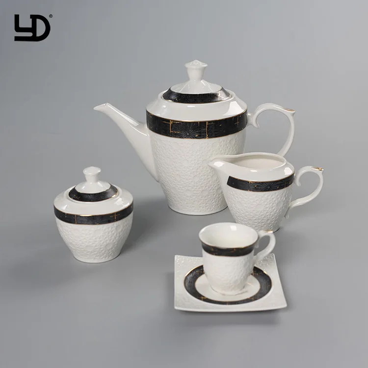 Dubai Porcelain Dinner Set Wedding White Dinnerware Royal Ceramic Tableware Embossed Plate