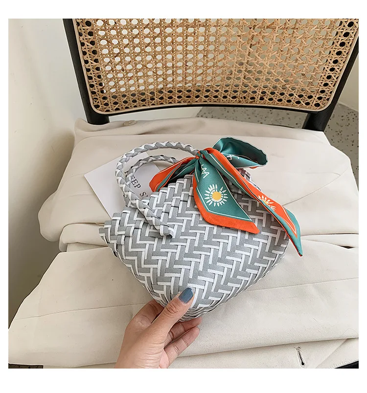 Fashion Bohemian ladies beach basket travel shopping straw hand tote bag handbags for women girls