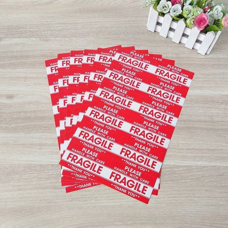 Custom Printing Fragile Sticker Fragile Label Fragile Vinyl Sticker Packs Packaging Label Kiss Cut Sticker Waterproof CMYK YUCAI