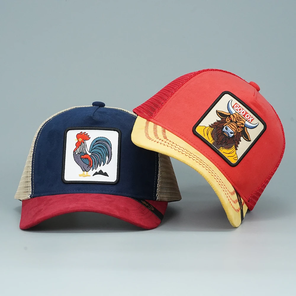 Wholesale Custom Animal Trucker Hat 3D Embroidery Adjustable Mesh Cap OEM ODM Rooster Factory Baseball Cap