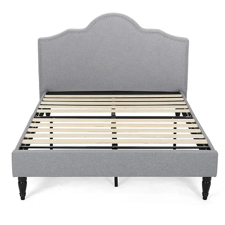 hot selling italian cheap family size french country cal king bed frame grey upholstered fabric full head antique wooden bed