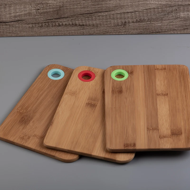 Engrave Logo Wood Breakfast Board Small Cutting Board Acacia Wood with Round Hole