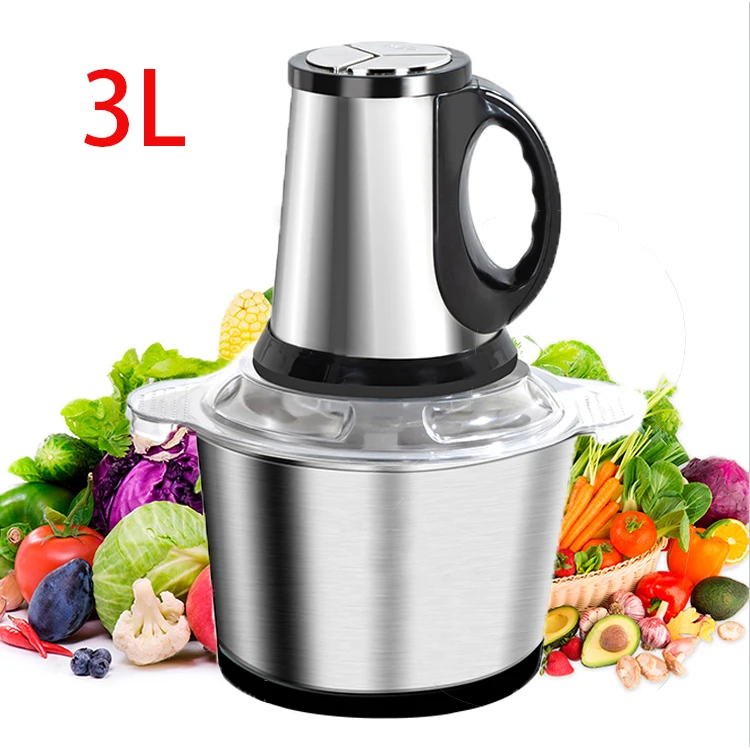 Home Kitchen Multifunctional Automatic 2L 3L Vegetable Food Meat Chopper Mini Stainless Steel Electric Meat Grinder Sale Price