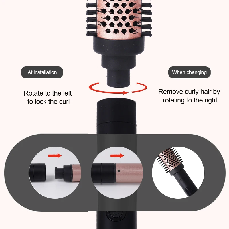 5 In 1 long barrel curling iron Professional Hair Curler Styling Tool with 3 Temp Heating Setting & Protective Glove