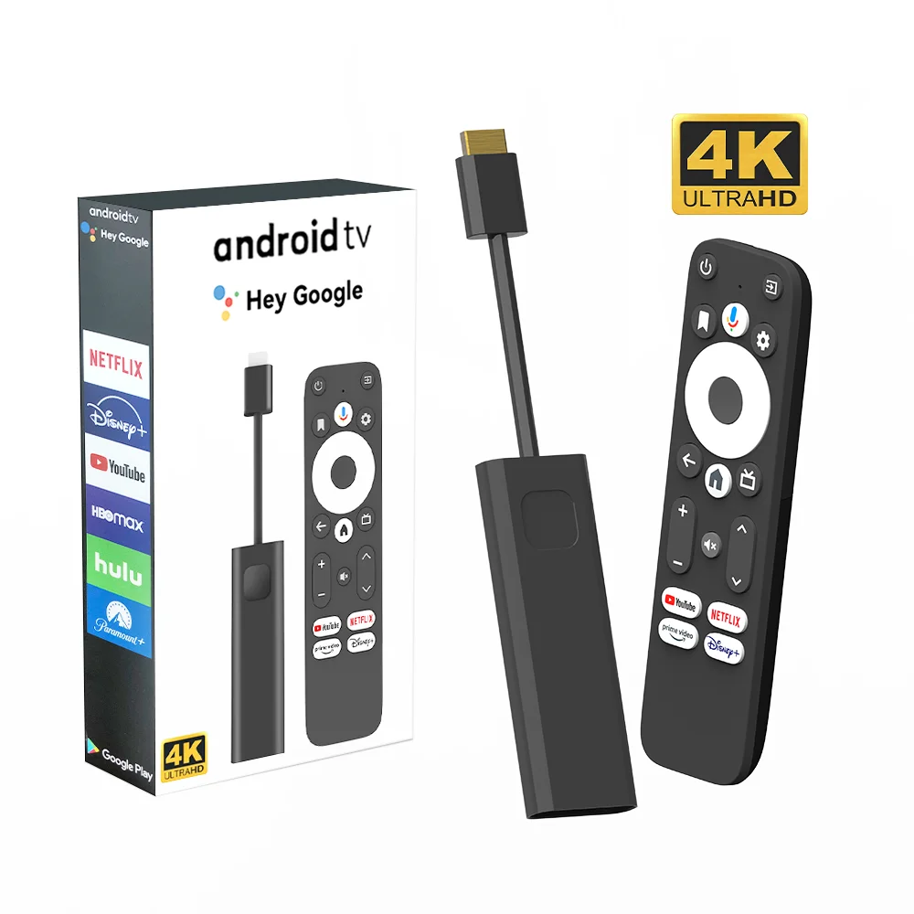 Factory price more tv channels on Business portable BT 5.0 Voice Remote media Player streaming Media smart tv stick