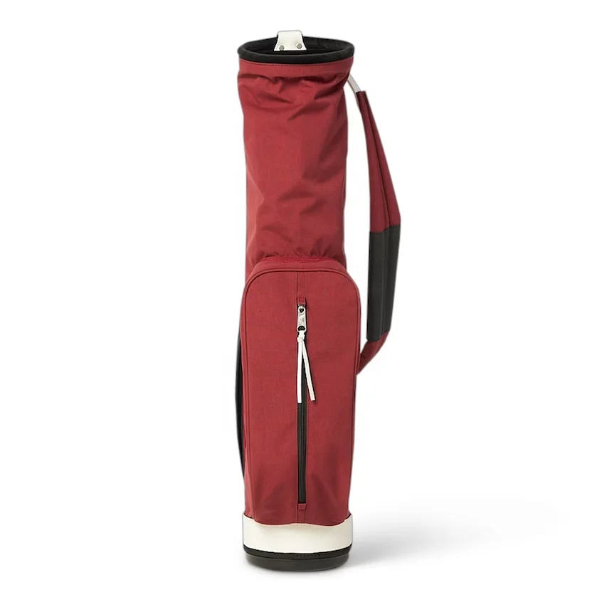 HIBO New Sunday Golf Bag Walking Golf Bag Nylon and Leather Material Red Black Customized