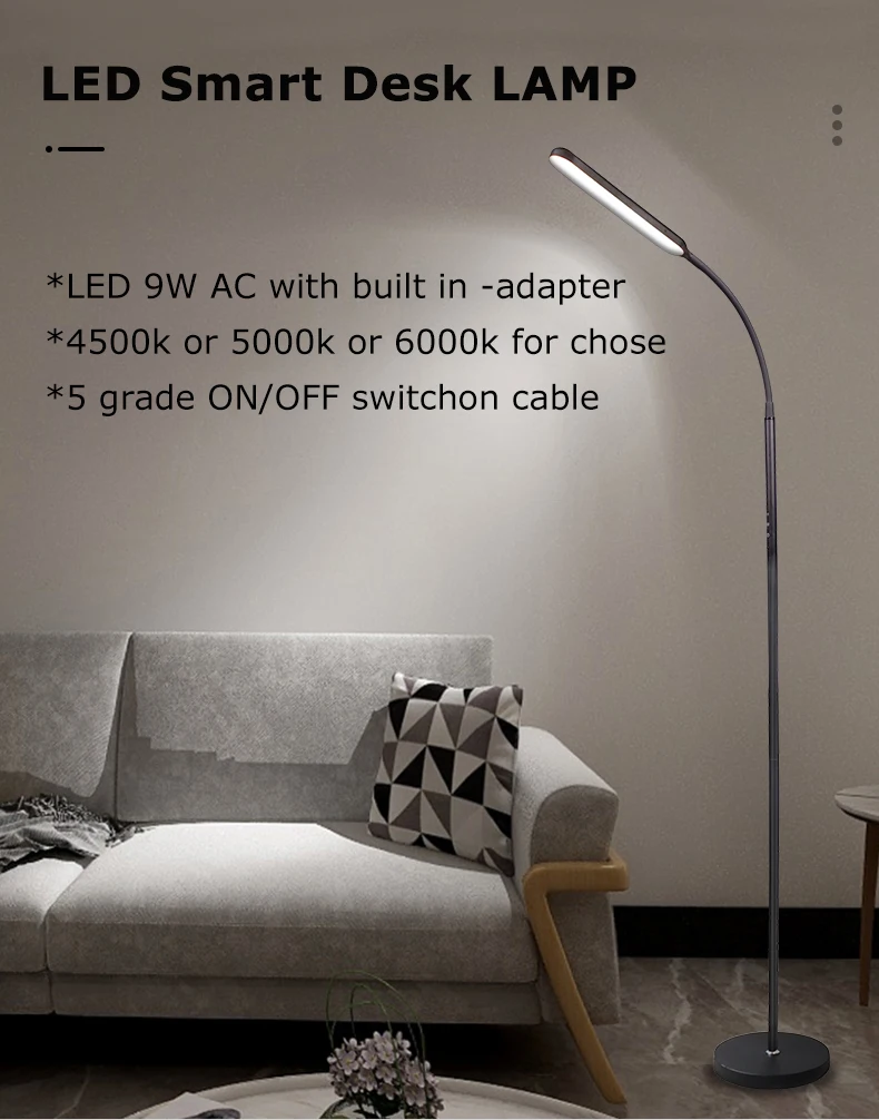 SML Touch Control LED OEM Floor Lamp Standing Modern Nordic For Living Room/Home/Office/Study standard light