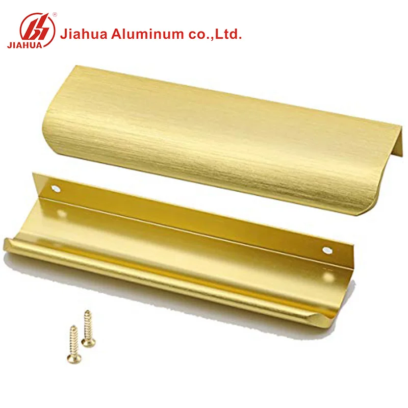 Модные Простые в установке золотистые Длинные ручки для кухонных шкафов, алюминиевые ручки без отделений, европейские ручки