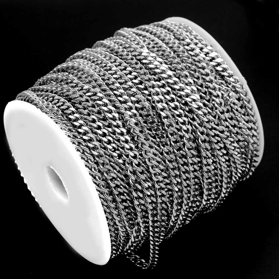 roll chain stainless steel jewelry Curb link chains for jewelry making DIY 4x2mm 50m/spool